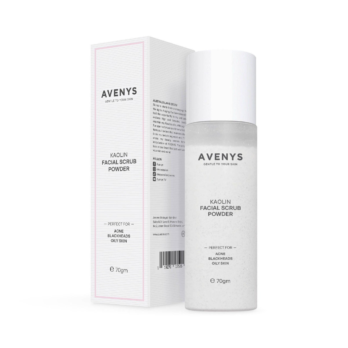 AVENYS Kaolin Facial Scrub Powder